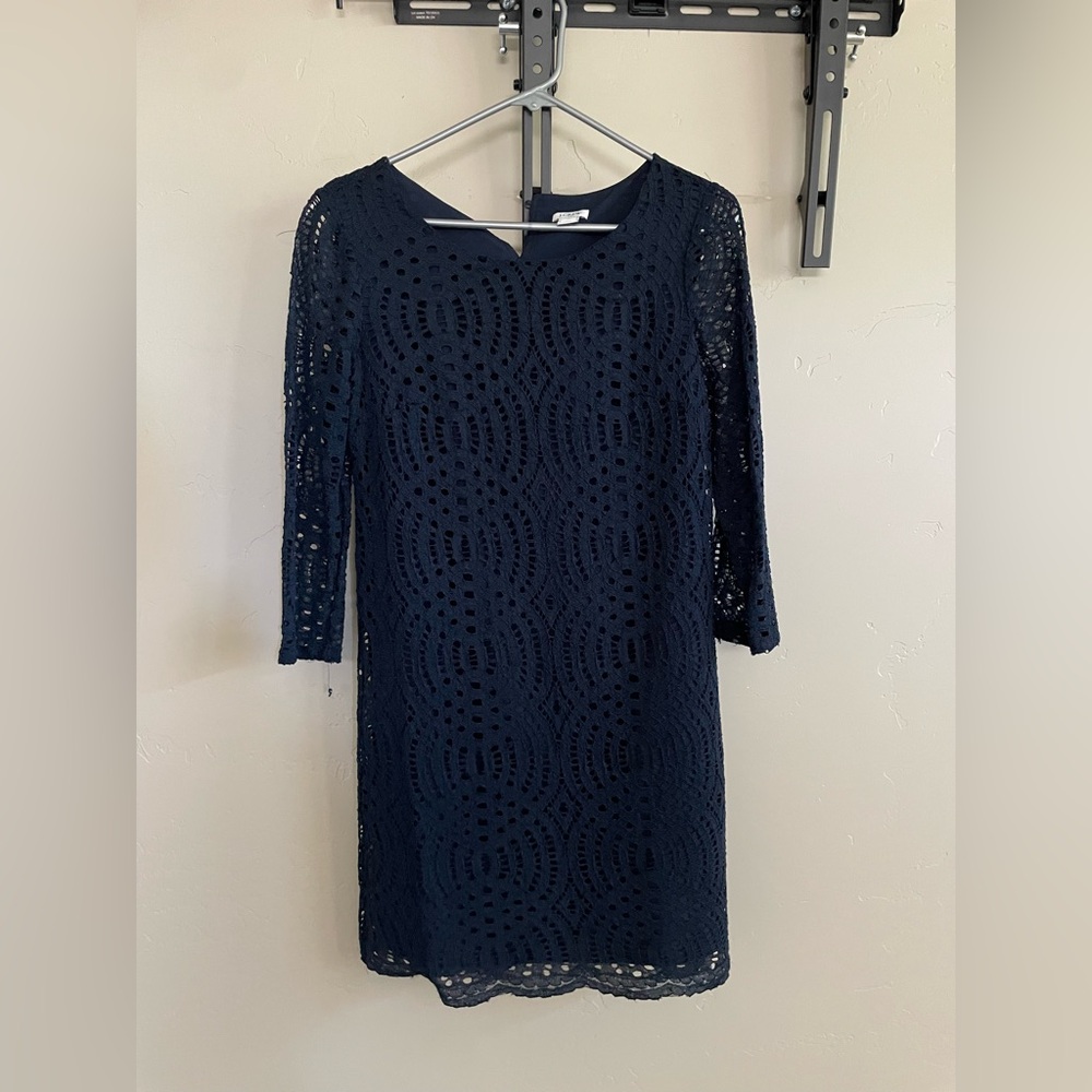 J. Crew Midnight Blue Lace Dress